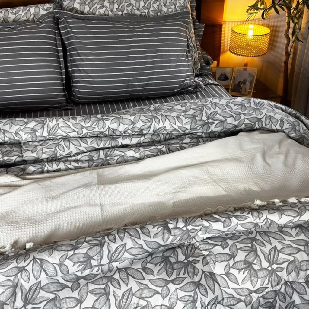 BLISS SET by Velvora – طقم مفروشات كامل لون جراي
