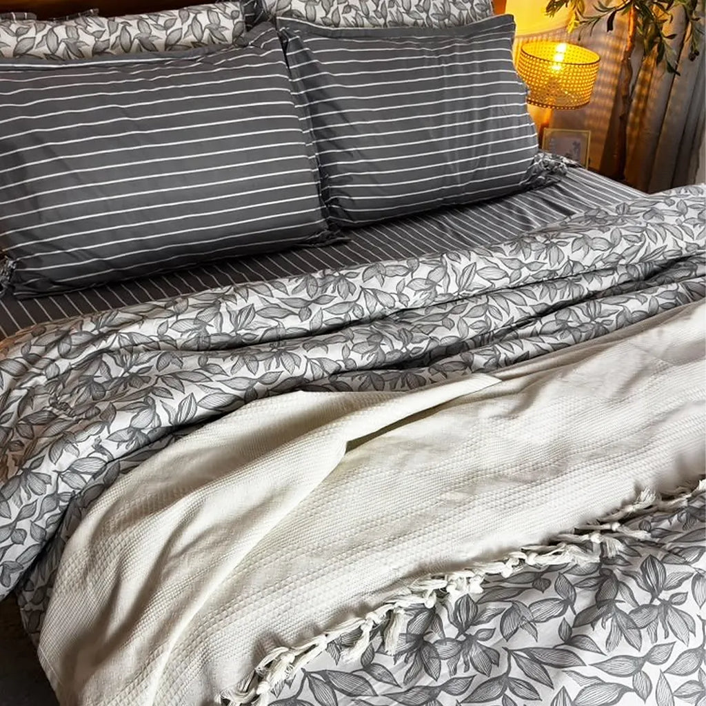 BLISS SET by Velvora – طقم مفروشات كامل لون جراي