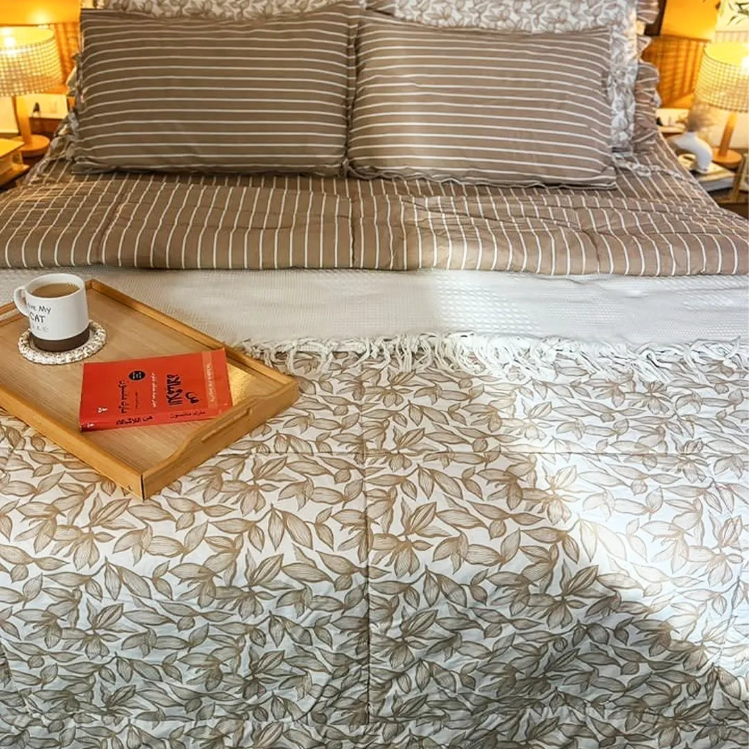 BLISS SET by Velvora – طقم مفروشات كامل لون بيج